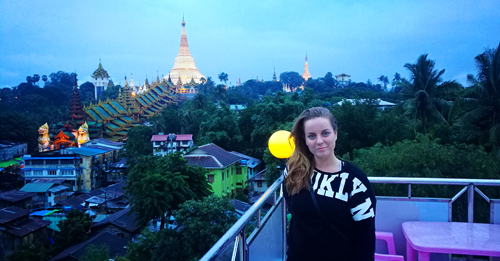 Výhľad na pagodu Schwedagon - Rangún - Mjanmarsko